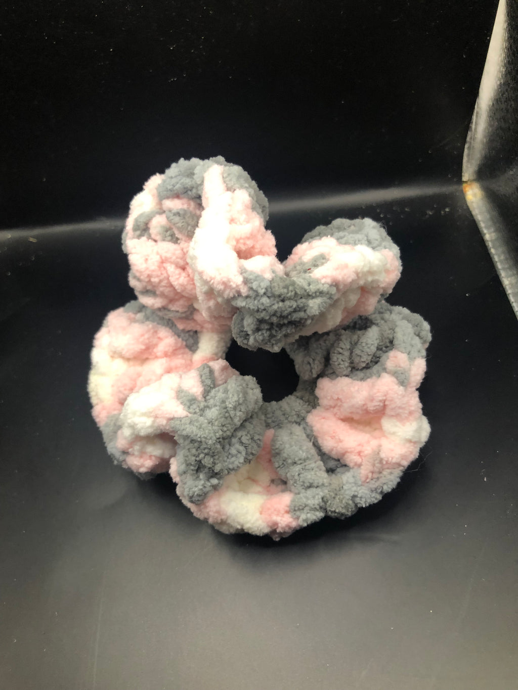 White,gray,pink scrunchies
