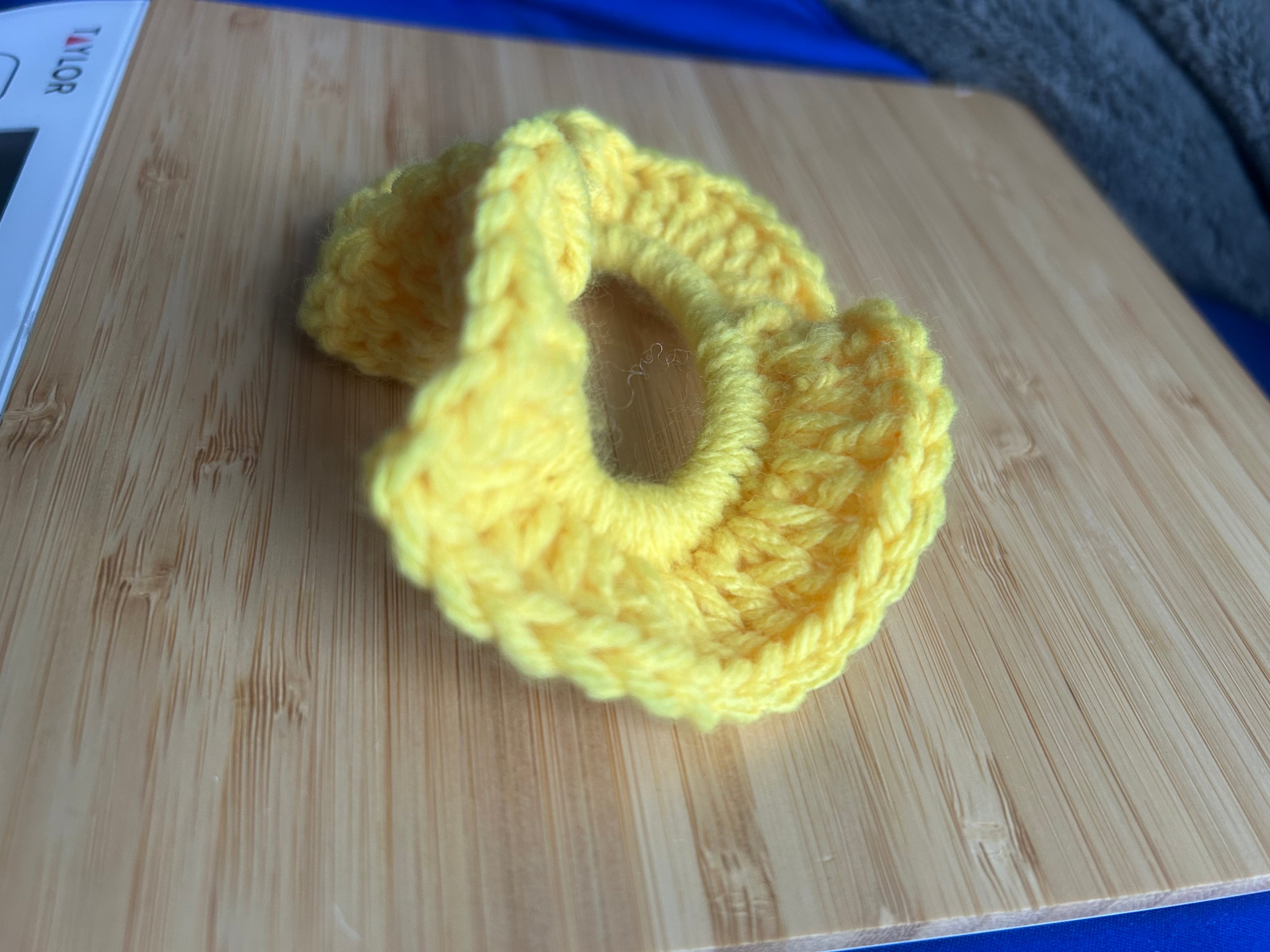 Crochet yellow scrunchie
