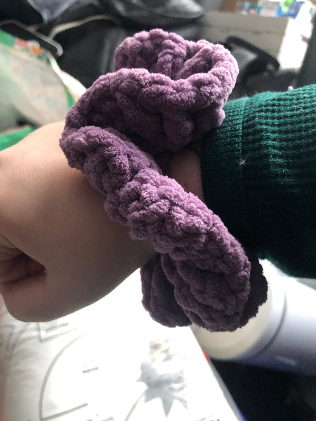Purple scrunchies