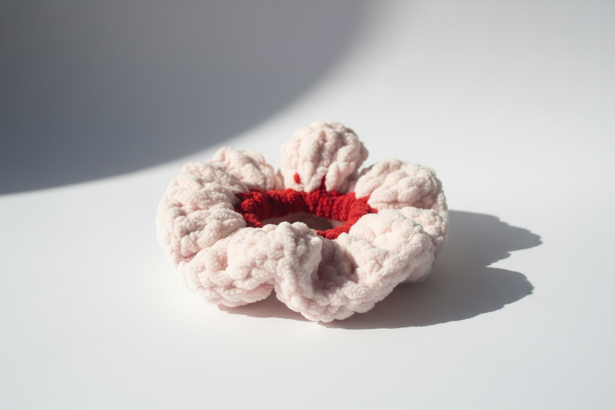 Valentines crochet scrunchies