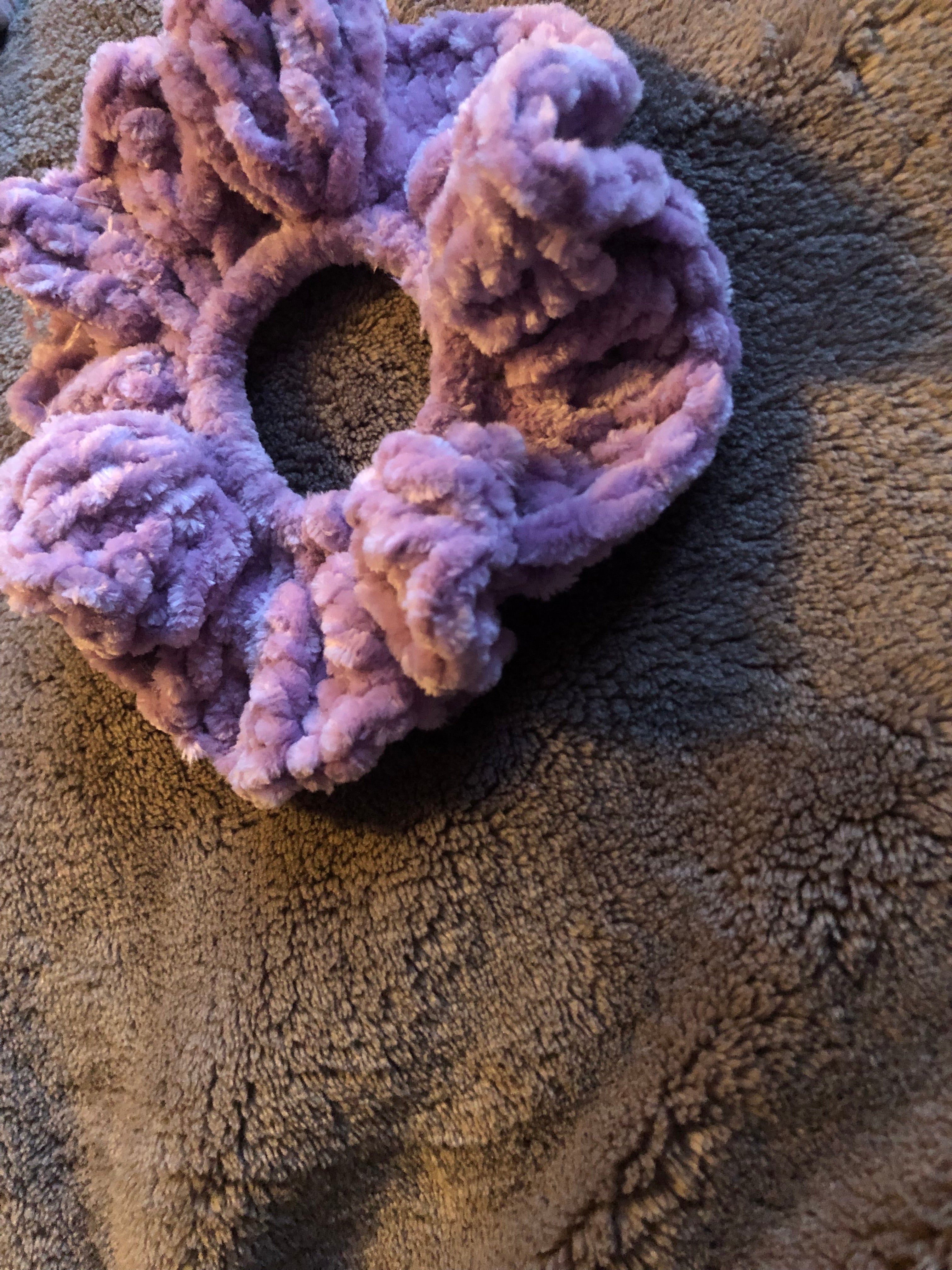 Soft purple scrunchies