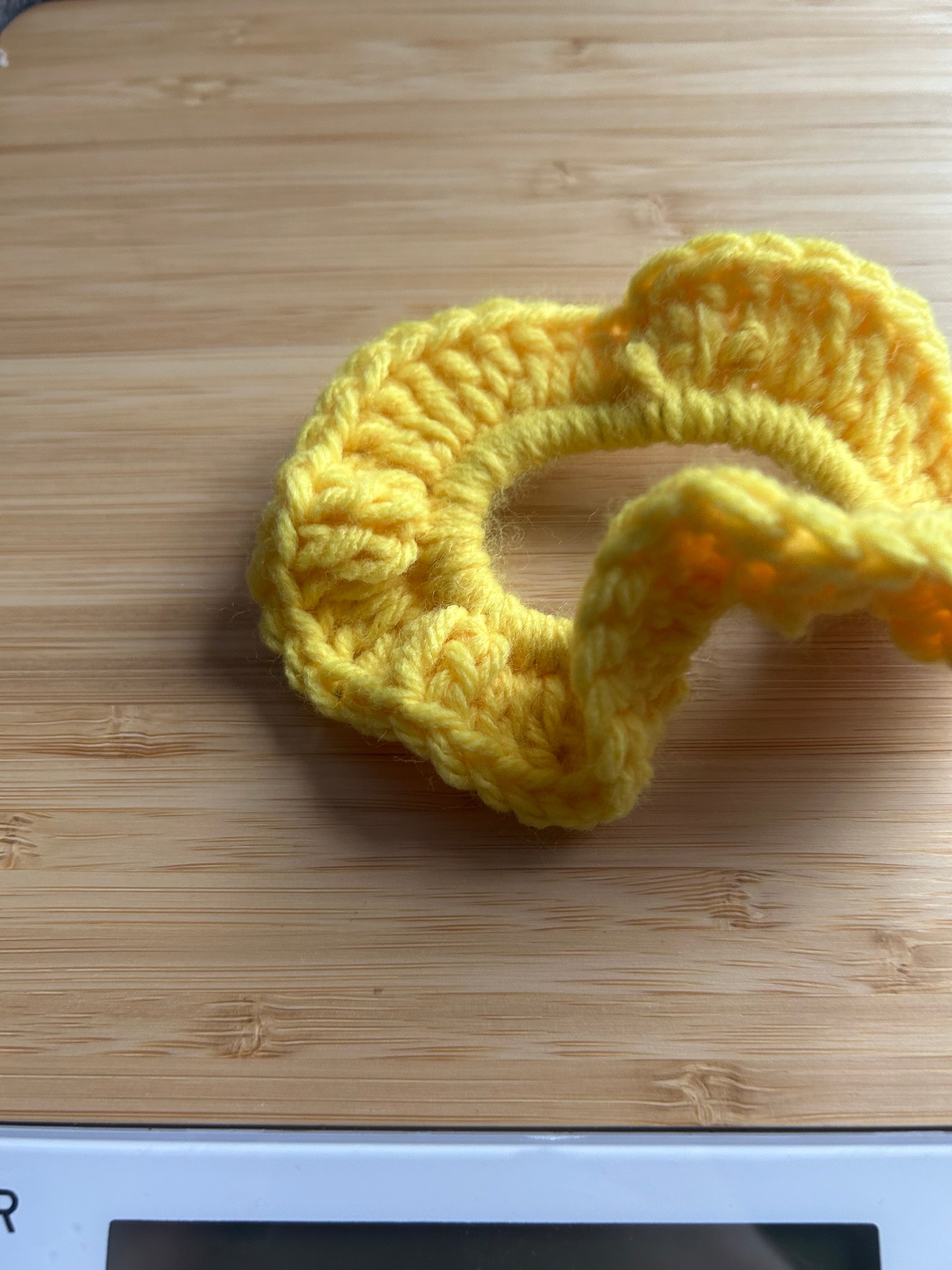 Crochet yellow scrunchie