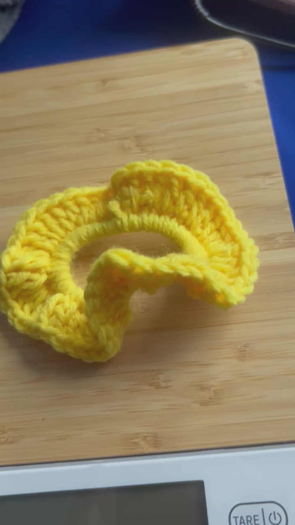 Crochet yellow scrunchie